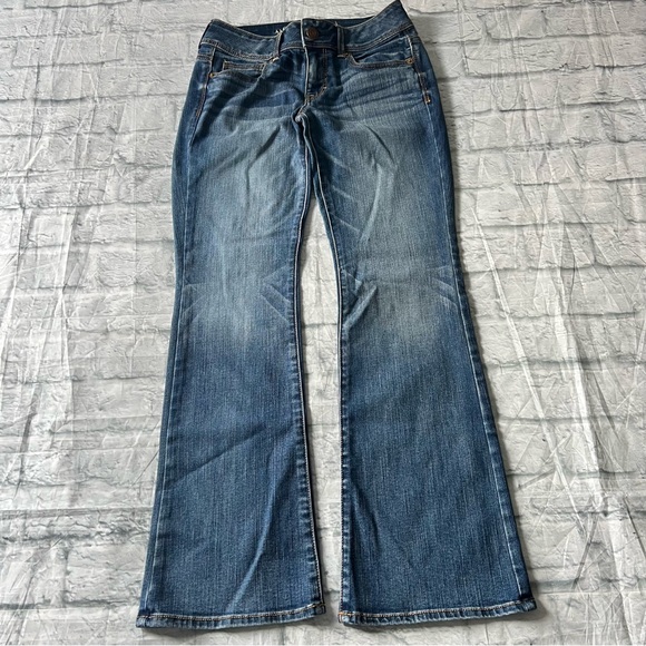 American Eagle Kick Boot Super Stretch Jeans Low Rise Y2K - Picture 4 of 10